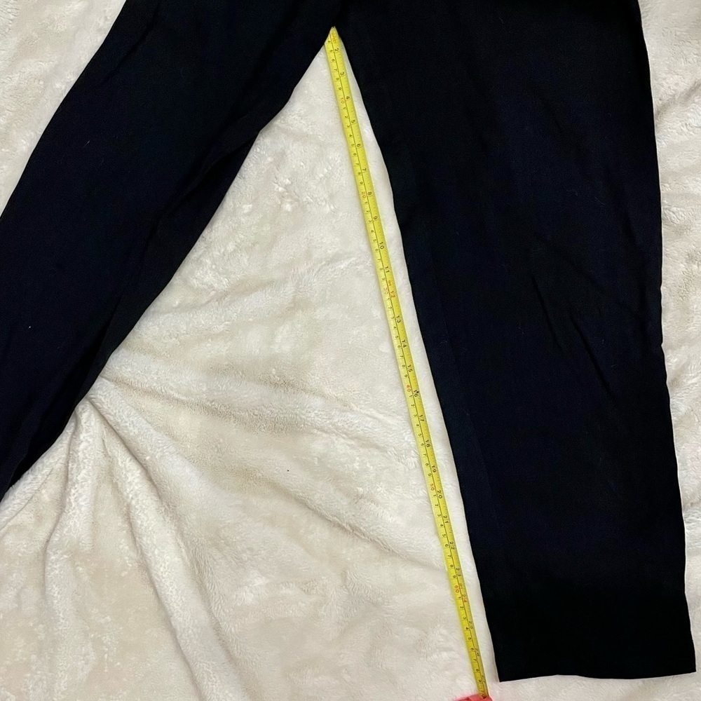 Black Rayon Pants Small Petite SP CM Shapes Petite Elastic Waist Loose Fit - Picture 5 of 7